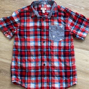 Cat & Jack 4th of July plaid button down